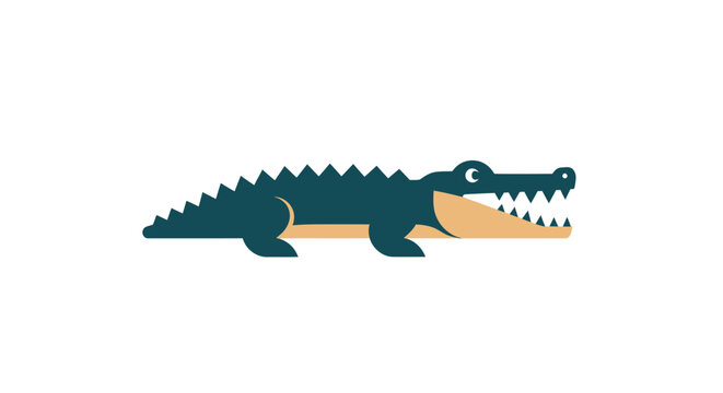 Stylized crocodile illustration in flat design suitable for children content and decoration use