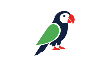 Colorful parrot logo illustration for brands focused on animals and nature conservation efforts