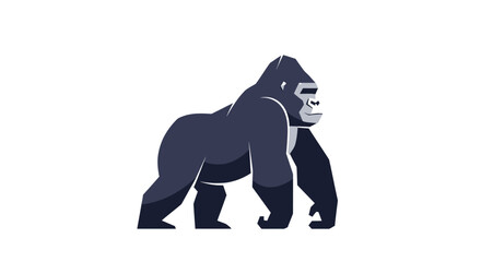Stylized gorilla illustration with geometric shapes against a white background