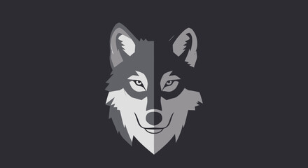 Sleek and modern geometric wolf head illustration on a dark background perfect for branding