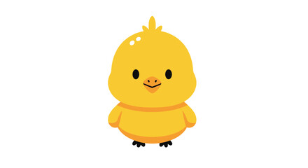 Adorable yellow chick vector illustration on a white background perfect for springtime projects
