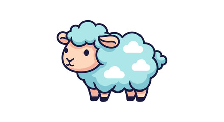 Adorable cloud sheep illustration perfect for children's designs and greeting cards