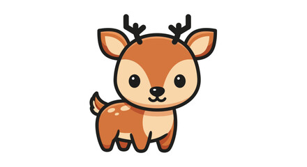 Obraz premium Adorable cartoon deer illustration with cute design for children's book or branding project