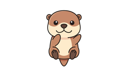 Fototapeta premium Adorable cartoon otter illustration perfect for children's books and educational resources