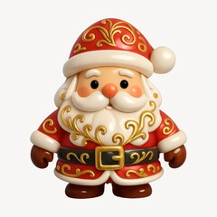 Fototapeta premium Cute festive Santa figurine illustration.
