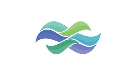 Abstract wavy design element with fluid lines in shades of blue and green graphic concept