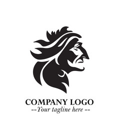 Elegant Old Woman Logo Symbol in Black on White Background with Classic and Minimalist Design