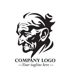 Elegant Old Woman Logo Symbol in Black on White Background with Classic and Minimalist Design