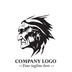 Elegant Old Woman Logo Symbol in Black on White Background with Classic and Minimalist Design