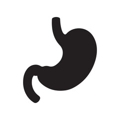 Stomach black silhouette vector illustration isolated on white background
