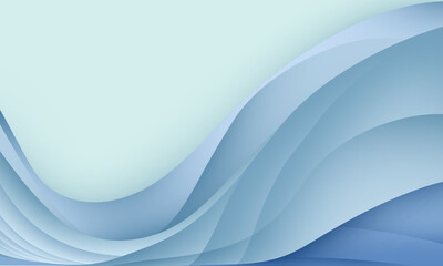 Fototapeta premium Abstract Blue Wavy Layers Gradient Background Design