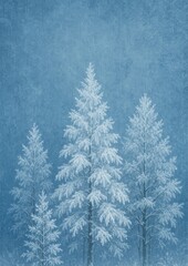 Fototapeta premium Serene frosty trees landscape
