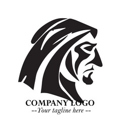 Elegant Old Woman Logo Symbol in Black on White Background with Classic and Minimalist Design