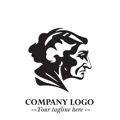 Elegant Old Woman Logo Symbol in Black on White Background with Classic and Minimalist Design