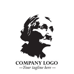 Elegant Old Woman Logo Symbol in Black on White Background with Classic and Minimalist Design