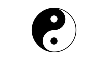 Classic depiction of the Yin and Yang symbol representing duality and harmony