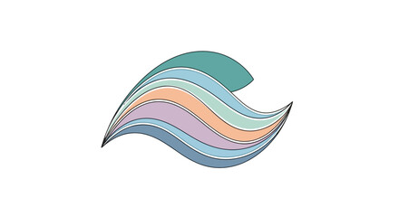 Pastel Wave Design with Curved Lines for Creative Projects and Artistic Backgrounds