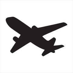 Obraz premium Plane shilhotee vector on white background