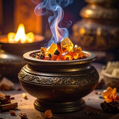Incense Burning Ritual - Aromatic Smoke and Ancient Traditions.