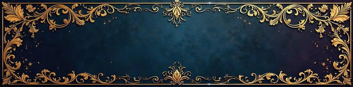 Elegant Bronze Filigree Header Design Ornate Swirls & Flourishes for Vintage Invitations, Stationery & Websites