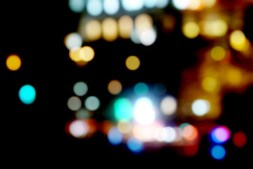 Colorful Abstract Bokeh Lights of a City at Night - Festive Background