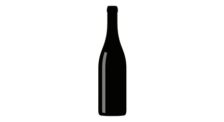 Elegant minimalist silhouette of a wine bottle, a symbol of celebration and refined taste for