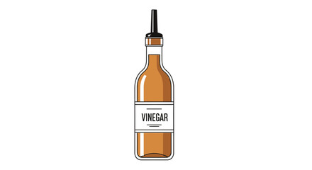 Illustrated vinegar bottle with a pouring spout against a plain white backdrop illustration