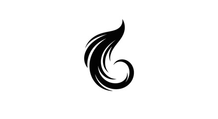 Obraz premium Elegant flowing hair swirl logo design in black and white minimal style isolated concept art