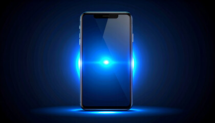 Smartphone Mockup with Blue Light