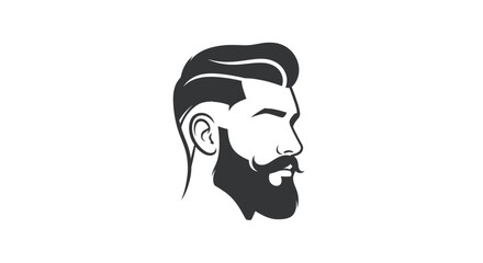 Elegant and modern bearded man vector illustration for barbershop branding or design projects