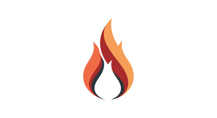 Abstract flame logo design, vibrant orange and red hues on a clean white background perfect for
