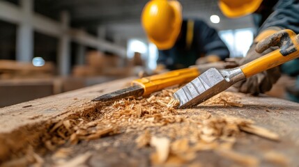 Precision woodworking: Carpentry expertise shaping lumber with meticulous craftsmanship and