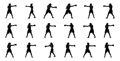Female boxers striking poses boxing fighter