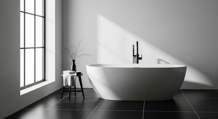 a bathroom with an elegant room