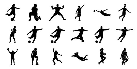 Soccer players in action football sport
