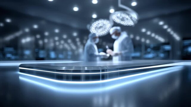 Doctors Preparing for Surgery in a Futuristic Operating Room