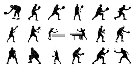 Tennis players in action table tennis sports