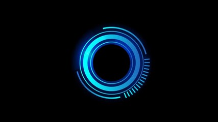 Digital Analysing and Loading Data HUD Display. loading, analysing data, rotating circles, moving graphs, sliders, HUD circle interfaces. High Tech Concept Element - Powered by Adobe