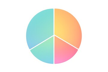Fototapeta premium Flat Infographic Template with Vibrant Gradient Pie Chart – Isolated on White