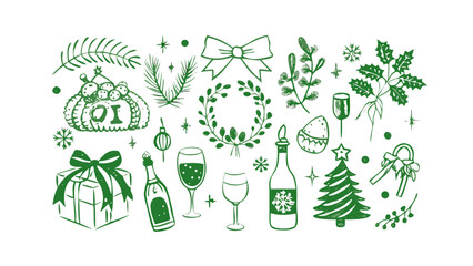 Festive christmas collection vector graphics for holiday celebrations and winter designs