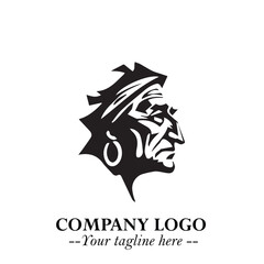 Elegant Old Woman Logo Symbol in Black on White Background with Classic and Minimalist Design