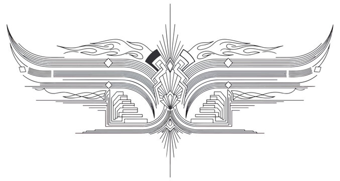 Abstract graphic design element with art deco style