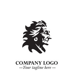 Elegant Old Woman Logo Symbol in Black on White Background with Classic and Minimalist Design