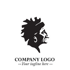 Elegant Old Woman Logo Symbol in Black on White Background with Classic and Minimalist Design