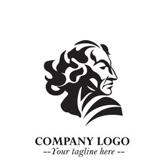 Elegant Old Woman Logo Symbol in Black on White Background with Classic and Minimalist Design