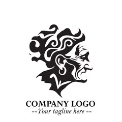 Elegant Old Woman Logo Symbol in Black on White Background with Classic and Minimalist Design