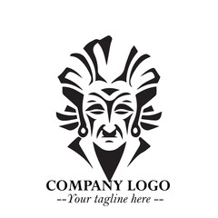 Elegant Old Woman Logo Symbol in Black on White Background with Classic and Minimalist Design