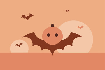 Peach Orange Soft Tone Minimal Halloween Gradient Design