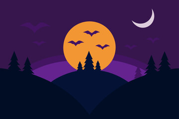 Smooth Gradient Background in Dark Halloween Night Colors