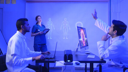 Doctors and medical professionals discussing heart health